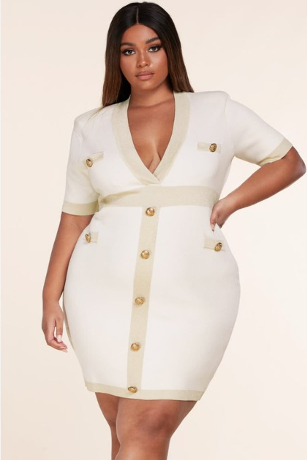 CREAM AND GOLD BODYCON MINI DRESS Laguerdashop.com CREAM AND GOLD BODYCON MINI DRESS Laguerdashop.com